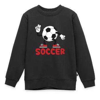 Fußball Fußballer Fan WM - Kinder Premium Organic Sweatshirt - Schwarz - Vorne - AI Model Kid Female (0cm)