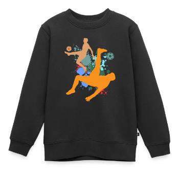 Football Footballeur Attaquant Garçons Coupe du Monde Hommes - Sweat Premium enfant bio - noir - Devant - AI Model Kid Female (0cm)