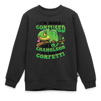 Verwirrter Als Ein Chamäleon. - Kinder Premium Organic Sweatshirt - Schwarz - Vorne - AI Model Kid Female (0cm)