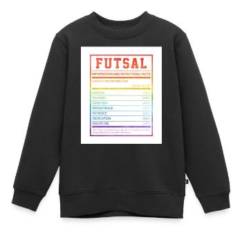 Futsal Information And Nutritional Facts Football - Kinder Premium Organic Sweatshirt - Schwarz - Vorne - AI Model Kid Female (0cm)