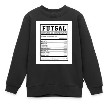 Futsal Information And Nutritional Facts Football - Kinder Premium Organic Sweatshirt - Schwarz - Vorne - AI Model Kid Female (0cm)