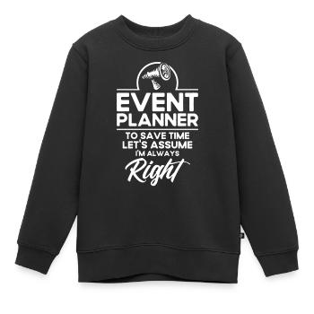Eventplaner Hochzeitsplaner Event Manager - Kinder Premium Organic Sweatshirt - Schwarz - Vorne - AI Model Kid Female (0cm)