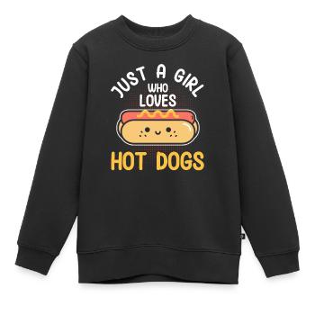 Hotdog Food Lover Hotdogs Contest Hotdog-verkäufer - Kinder Premium Organic Sweatshirt - Schwarz - Vorne - AI Model Kid Female (0cm)