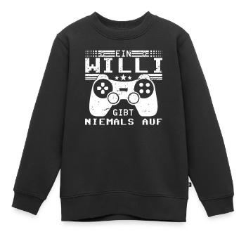 Willi Gaming Konsole PC Gamer Geschenk - Kinder Premium Organic Sweatshirt - Schwarz - Vorne - AI Model Kid Female (0cm)