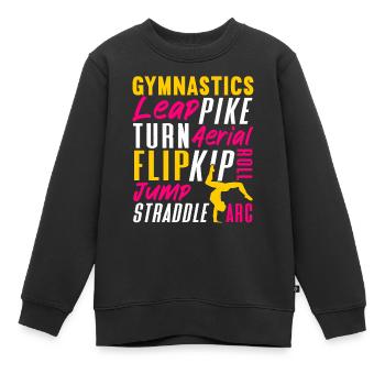 Akrobat Turner Gymnastik Turnen Tumbling - Kinder Premium Organic Sweatshirt - Schwarz - Vorne - AI Model Kid Female (0cm)
