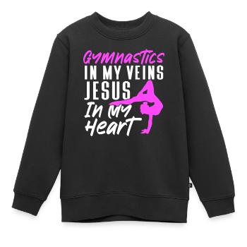 Akrobat Turner Gymnastik Turnen Tumbling - Kinder Premium Organic Sweatshirt - Schwarz - Vorne - AI Model Kid Female (0cm)