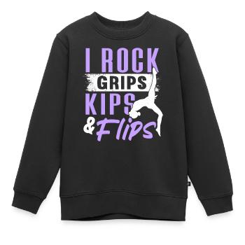 Akrobat Turner Gymnastik Turnen Tumbling - Kinder Premium Organic Sweatshirt - Schwarz - Vorne - AI Model Kid Female (0cm)
