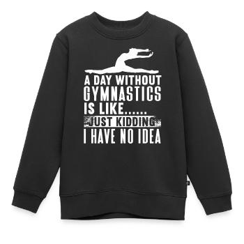 Akrobat Turner Gymnastik Turnen Tumbling - Kinder Premium Organic Sweatshirt - Schwarz - Vorne - AI Model Kid Female (0cm)