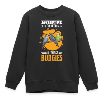 Budgerigar Cadeau Welli cockatiel - Sweat Premium enfant bio - noir - Devant - AI Model Kid Female (0cm)
