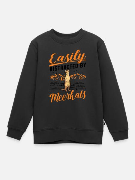 Erdmännchen Geschenk Meerkat - Kinder Premium Organic Sweatshirt - Schwarz