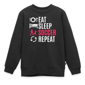 Frauenfußball - Kinder Premium Organic Sweatshirt - Schwarz - Vorne - AI Model Kid Female (0cm)