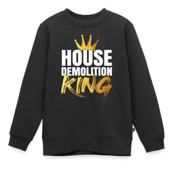 House Destruction Renovation Gift - Kids Premium Organic Sweatshirt - black - Front - AI Model Kid Female (0cm)
