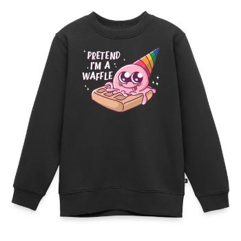Stellen Sie Sich Vor, Ich Bin Ein Waffel -Witz - Kinder Premium Organic Sweatshirt - Schwarz - Vorne - AI Model Kid Female (0cm)