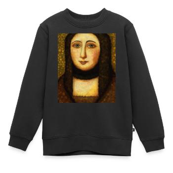 Portrait Einer Frau Gustav Klimt Style - Kinder Premium Organic Sweatshirt - Schwarz - Vorne - AI Model Kid Female (0cm)