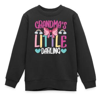 Grandma's Little Darling Kiddie Ribbon Hearts - Kinder Premium Organic Sweatshirt - Schwarz - Vorne - AI Model Kid Female (0cm)