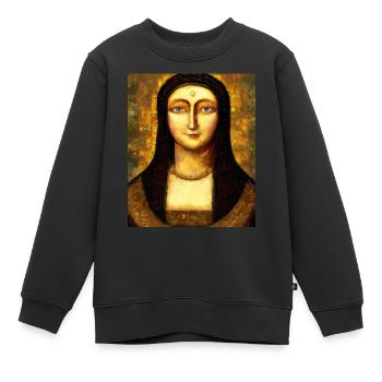 Portrait Einer Frau Gustav Klimt Style - Kinder Premium Organic Sweatshirt - Schwarz - Vorne - AI Model Kid Female (0cm)