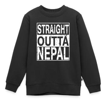 Nepal Straight outta Nepal - Kinder Premium Organic Sweatshirt - Schwarz - Vorne - AI Model Kid Female (0cm)