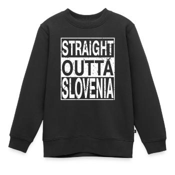 Slowenien Straight outta Slowenien - Kinder Premium Organic Sweatshirt - Schwarz - Vorne - AI Model Kid Female (0cm)
