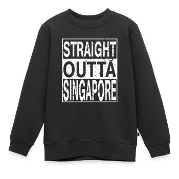 Singapour Straight outta Singapour - Sweat Premium enfant bio - noir - Devant - AI Model Kid Female (0cm)