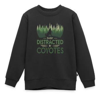 Easily Distracted By Coyotes, Kojotenjagd - Kinder Premium Organic Sweatshirt - Schwarz - Vorne - AI Model Kid Female (0cm)