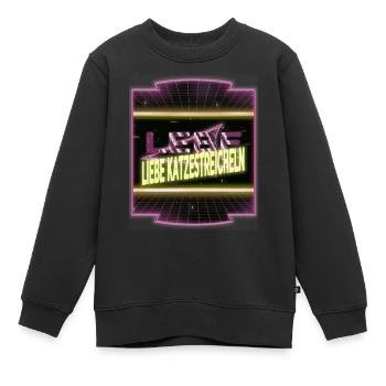 säugetier witzig weihnachten miezekatze - Kinder Premium Organic Sweatshirt - Schwarz - Vorne - AI Model Kid Female (0cm)