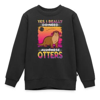 Loutre Cadeau Loutre Loutre Loutre Loutre de mer - Sweat Premium enfant bio - noir - Devant - AI Model Kid Female (0cm)
