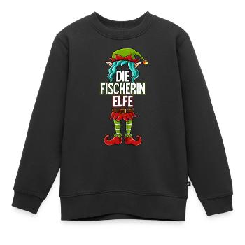 Fischerin Elfe Partnerlook Weihnachten - Kinder Premium Organic Sweatshirt - Schwarz - Vorne - AI Model Kid Female (0cm)