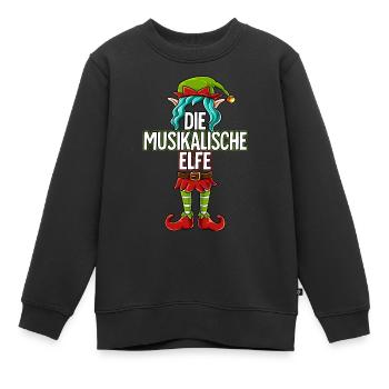 Musikalische Elfe Partnerlook Weihnachten - Kinder Premium Organic Sweatshirt - Schwarz - Vorne - AI Model Kid Female (0cm)