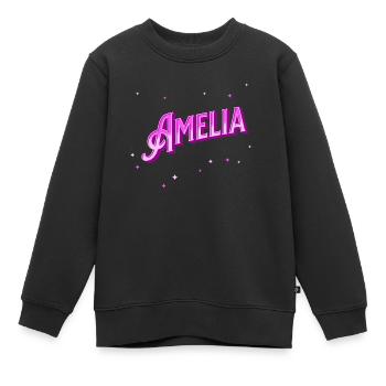 Amelia Namen personalisiert - Kinder Premium Organic Sweatshirt - Schwarz - Vorne - AI Model Kid Female (0cm)
