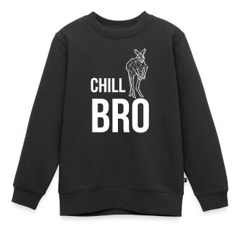 Kangourou Chill Bro Australie Marsupiaux Drôle - Sweat Premium enfant bio - noir - Devant - AI Model Kid Female (0cm)