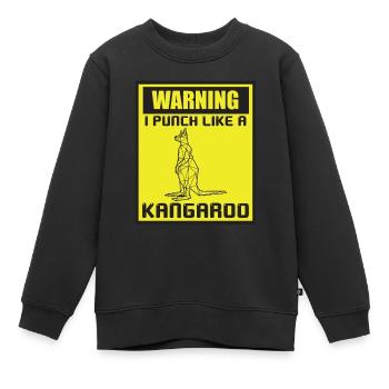 Kangourou Punch Australie Marsupiaux Drôle Kän - Sweat Premium enfant bio - noir - Devant - AI Model Kid Female (0cm)