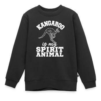 Kangourou Spirit Animal Australie Outback Beutelti - Sweat Premium enfant bio - noir - Devant - AI Model Kid Female (0cm)