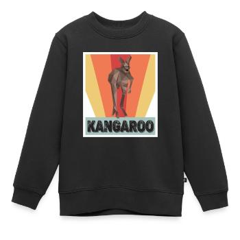 Kangourou Rétro Outback Australie Marsupiaux Kangourou - Sweat Premium enfant bio - noir - Devant - AI Model Kid Female (0cm)