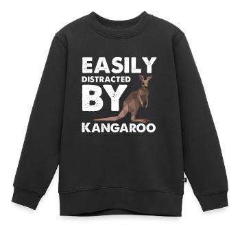Distrait par Kangaroo Outback Australia Bag - Sweat Premium enfant bio - noir - Devant - AI Model Kid Female (0cm)
