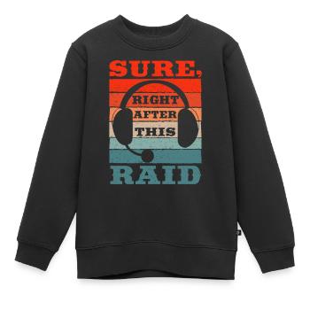 Bien sûr, juste après ce raid mmorpg de jeu - Sweat Premium enfant bio - noir - Devant - AI Model Kid Female (0cm)