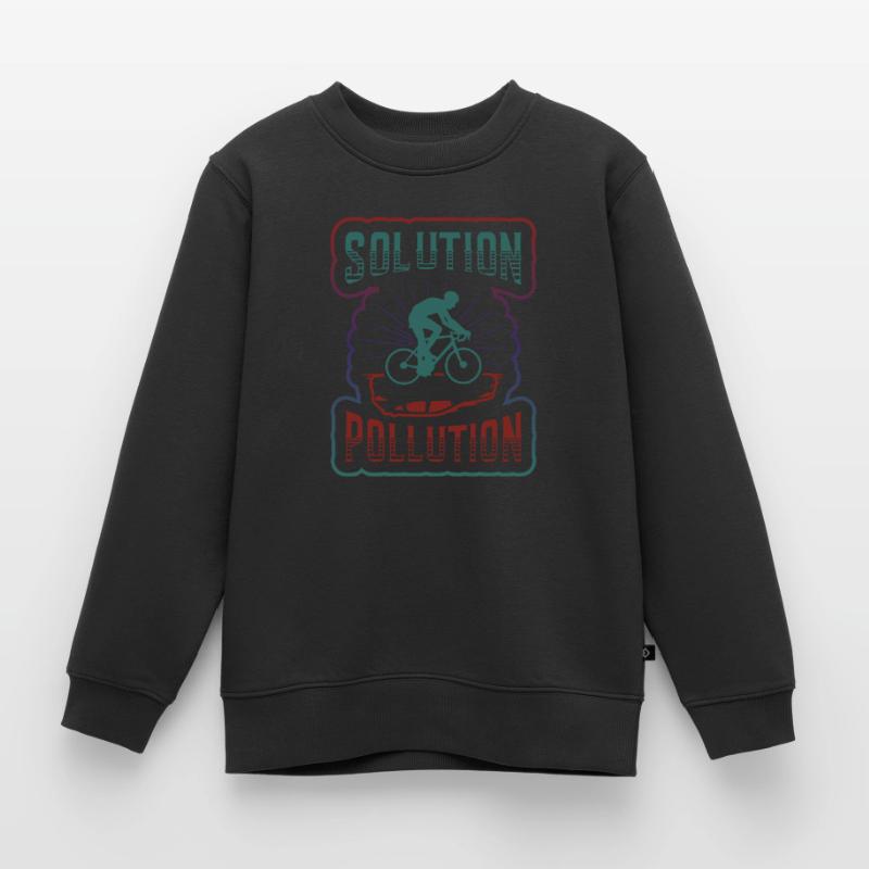Polution Solution Environmental Protection Cycling. Kids Premium Organic Sweatshirt