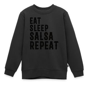 Musique salsa Danse salsa - Sweat Premium enfant bio - noir - Devant - AI Model Kid Female (0cm)
