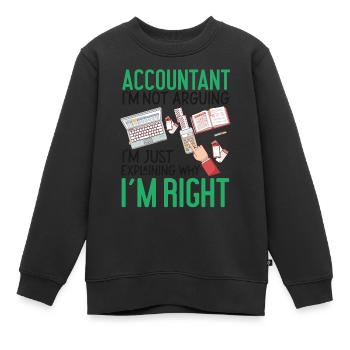 Comptable Comptable Comptable - Sweat Premium enfant bio - noir - Devant - AI Model Kid Female (0cm)