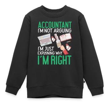 Comptable Comptable Comptable - Sweat Premium enfant bio - noir - Devant - AI Model Kid Female (0cm)