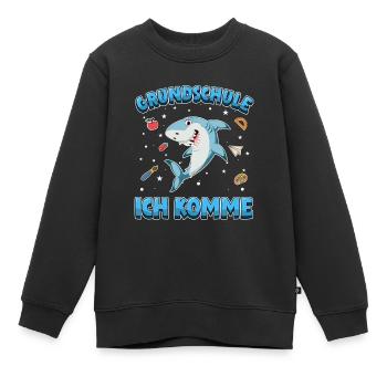 Grundschule ich komme Einschulung Hai - Kinder Premium Organic Sweatshirt - Schwarz - Vorne - AI Model Kid Female (0cm)