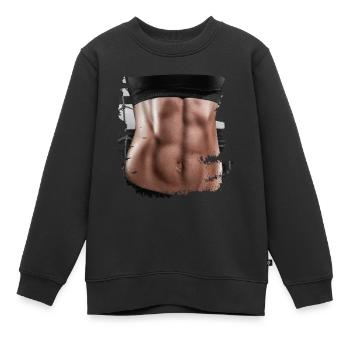 Fake Muskel Frau Fitness Frauenkörper - Kinder Premium Organic Sweatshirt - Schwarz - Vorne - AI Model Kid Female (0cm)