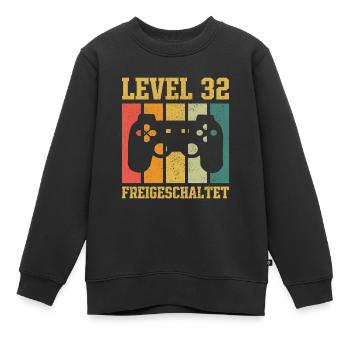 Level 32 freigeschaltet - Kinder Premium Organic Sweatshirt - Schwarz - Vorne - AI Model Kid Female (0cm)