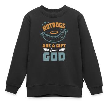 Les hot-dogs sont un cadeau de Dieu - Sweat Premium enfant bio - noir - Devant - AI Model Kid Female (0cm)