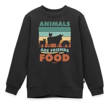 Tierrechte vegan gesund Lebensmittel - Kinder Premium Organic Sweatshirt - Schwarz - Vorne - AI Model Kid Female (0cm)