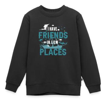 Ich habe Freunde in niedrigen Lagen Shark - Kinder Premium Organic Sweatshirt - Schwarz - Vorne - AI Model Kid Female (0cm)
