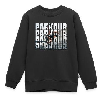 parkour - Kinder Premium Organic Sweatshirt - Schwarz - Vorne - AI Model Kid Female (0cm)