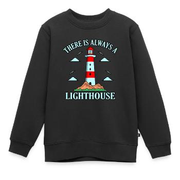 Leuchtturm - Kinder Premium Organic Sweatshirt - Schwarz - Vorne - AI Model Kid Female (0cm)