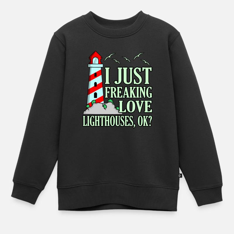 Leuchtturm - Kinder Premium Organic Sweatshirt - Schwarz