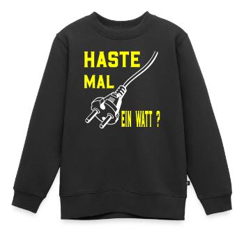 Energie sparen Energiekrise Energie betteln lustig - Kinder Premium Organic Sweatshirt - Schwarz - Vorne - AI Model Kid Female (0cm)