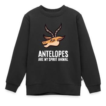 Antilopen sind mein Seelentier - Kinder Premium Organic Sweatshirt - Schwarz - Vorne - AI Model Kid Female (0cm)